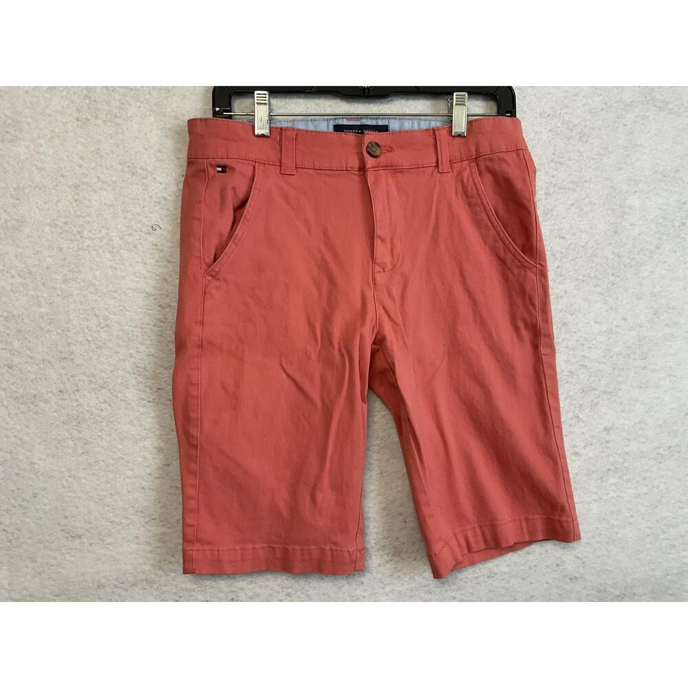 Tommy Hilfiger Shorts Boys‎ 16 Pink Chino Flat Front Twill Stretch Summer